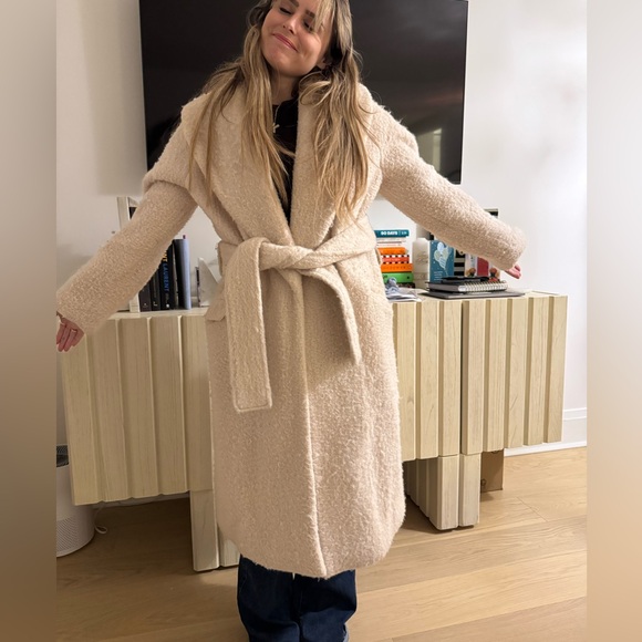 Express Sherpa size small wool-blend label shaut label wrap coat with belt - Picture 1 of 6